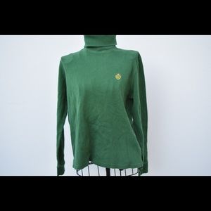 Green 90’s logo turtleneck by Ralph Lauren.